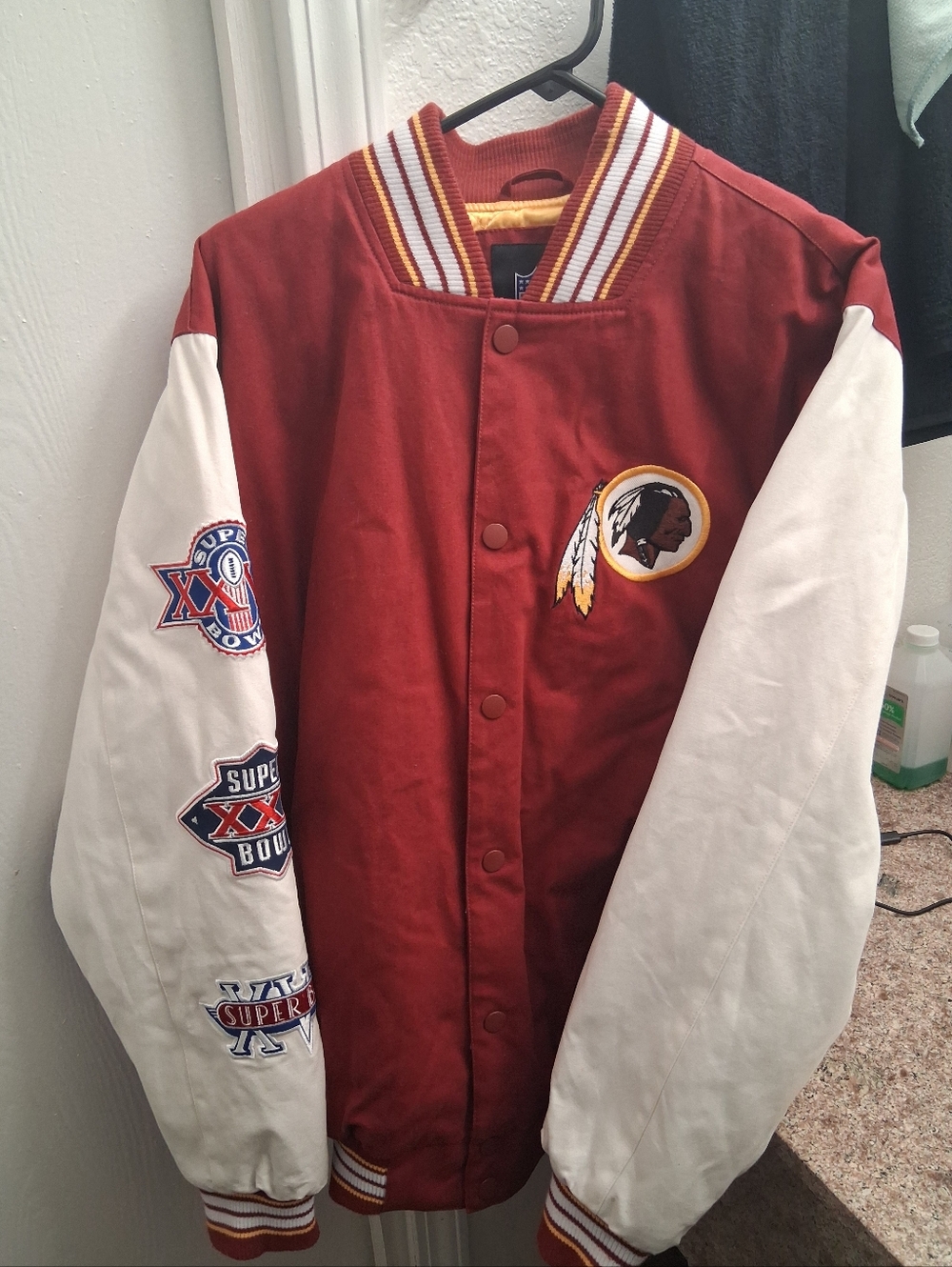NFL Quilted Jacket in Gold and Burgundy